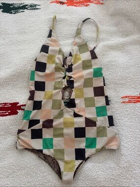 acacia swimwear Multicolor Checker One-Piece Swimsuit